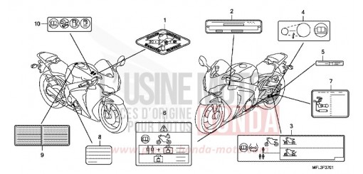 CAUTION LABEL (2) CBR1000RRB de 2011